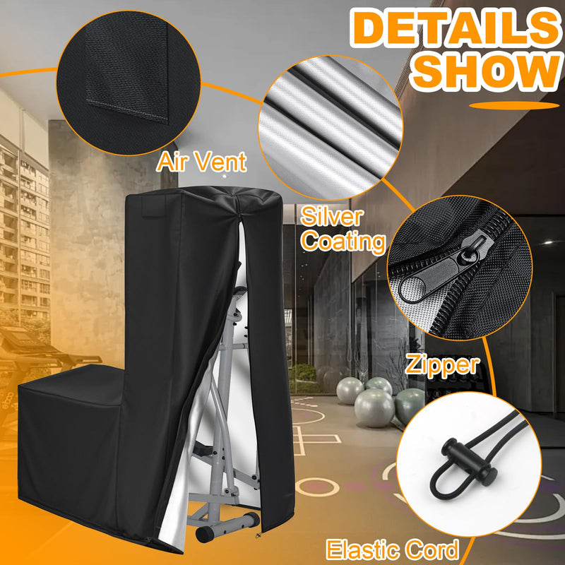 Elliptical Cover, 600D Oxford Fabric Covers with Zipper- fit for Elliptical Exercise Machine/Elliptical Trainer Indoor/Outdoor/Home/Gym, Waterproof Dustproof UV Resistant, Black,70.8 * 29 * 65inch