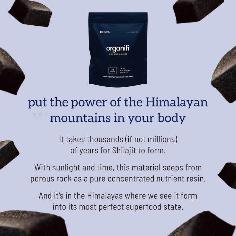 Organifi - Shilajit Gummies - Supports Natural Energy and Strength - Vanilla Cinnamon, 30 Servings - BeesActive Australia
