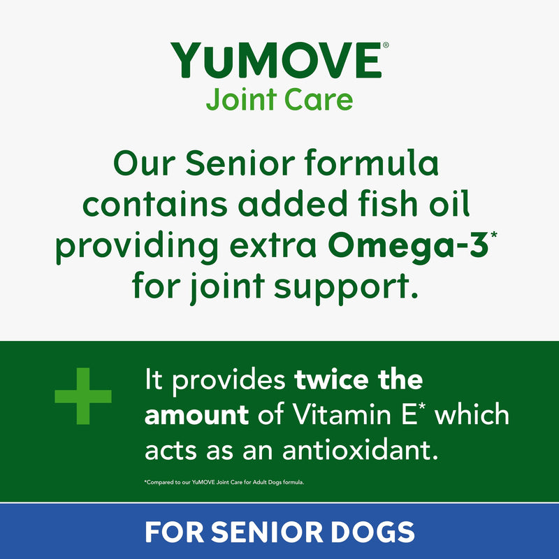 YuMOVE Senior Dog Joint Supplement, High Strength for Joint Care, Essential Dog Hip and Joint Support for Senior Dogs Aged 8+, 120 Tablets - Eco Friendly and Letter Box Ready Packaging Eco-Friendly