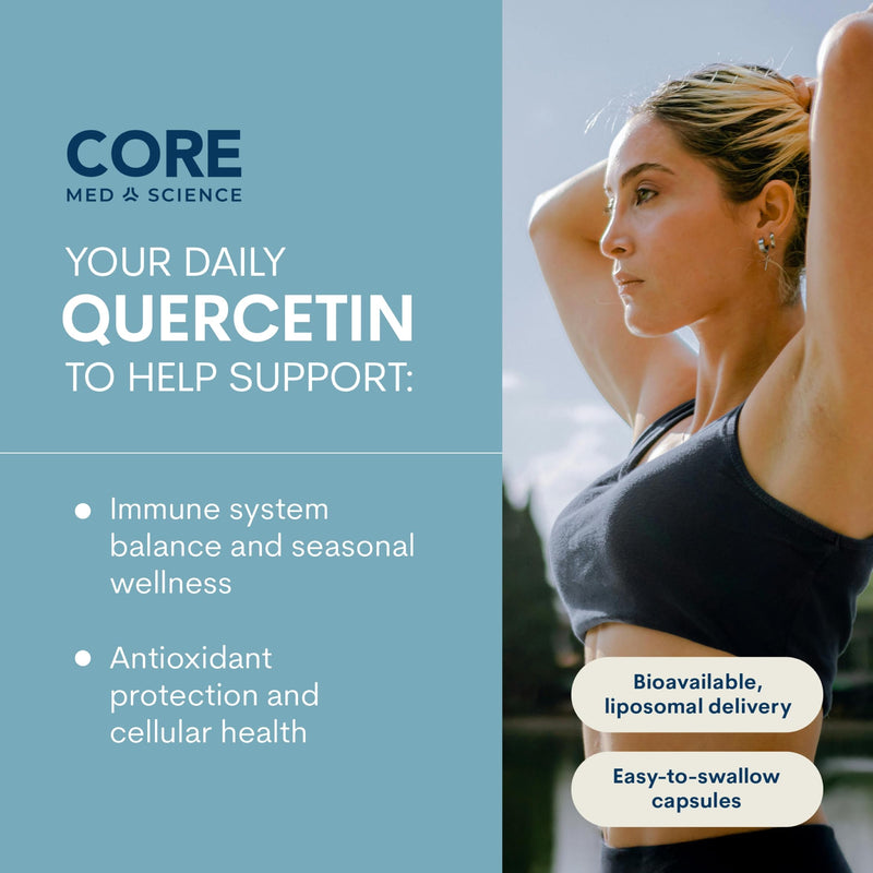 Core Med Science Liposomal Quercetin Supplement, 200mg | Physician Formulated Supports Histamine Balance, Immune Support & Antioxidant Defense - High Absorption Bioavailable Capsules 60 Count (Pack of 1)