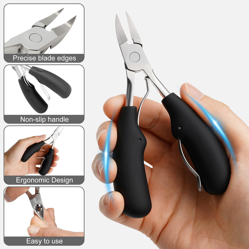 Nail Clippers Kit, 8-Piece Stainless Steel Toenail & Fingernail Clipper with Nail File & Cleaner, Precision Sharp Blade for Easy Clean Cut, Ideal for Men, Women, Seniors, Gift Pack - BeesActive Australia