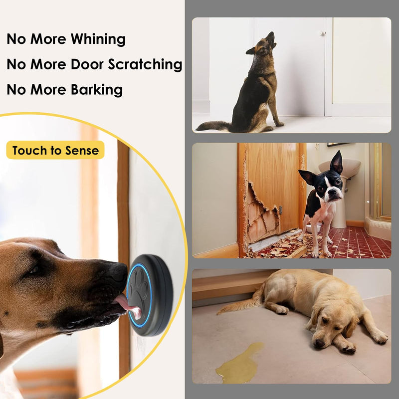 Full House Dog Bell for Potty Training, Wireless Pet Doggie Door Bell Training to Go Outside, Waterproof Touch Button, Over 1000 feet Range 1 Button + 1 Receiver Black - BeesActive Australia