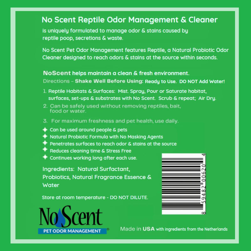 No Scent Reptile Tank Cleaner Spray & Pet Odor Management for Bearded Dragon, Turtle, Lizard Terrarium Freshener (2 Fl Oz / 59 mL) 2 Fl Oz (Pack of 1) - PawsPlanet Australia