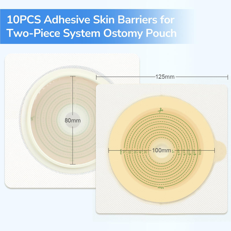10pcs Skin Barrier with Non-Woven Border for Two Piece Colostomy Bags, Cut-to-Fit, 70mm Max - BeesActive Australia