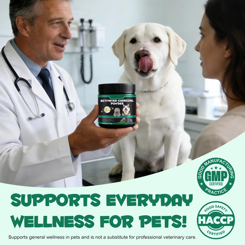Activated Charcoal for Dogs & Cats - Food Grade Powder for Digestive Support & Gut Health | Natural Aid for Gas, Stool Quality & Digestive Balance | Suitable for Small Animals, Poultry & Livestock