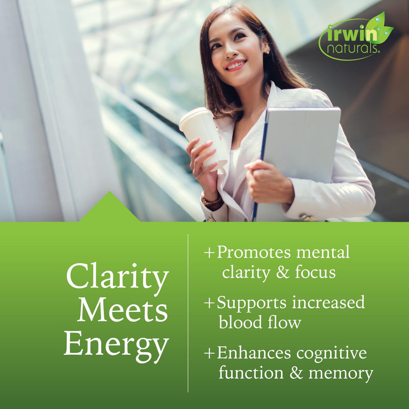 Irwin Naturals Brain Awake RED Focus & Mental Clarity Support | Productivity & Cognitive Performance | Ginkgo + L-Theanine + L-Citrulline |60 Liquid Soft-Gels 60 Count (Pack of 1)