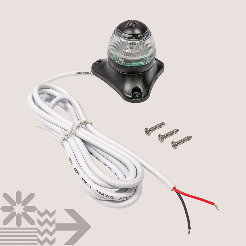 TRUE MODS 12-24V White LED Marine Navigation Anchor All-Round Boat Light [USCG ABYC A-16 3NM] [Waterproof] 3 Nautical Mile Surface Mount Top Rear Stern Light for Fishing Yacht Sailboat - BeesActive Australia