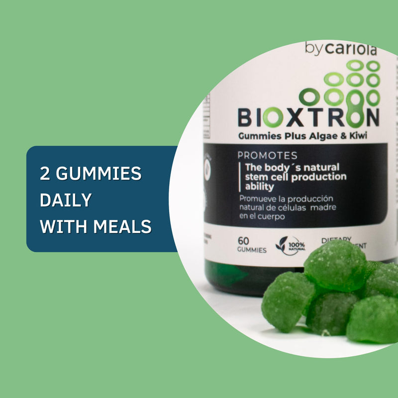 Bioxtron Natural Stem Cell Supplement Gummies - Spirulina, Vitamin B1, B2, B3, Magnesium - Supports Energy, Joint, Muscle, Immune Health - Stem Cell Regenerator - 60 Gummies (30 Servings) 60 Count (Pack of 1)