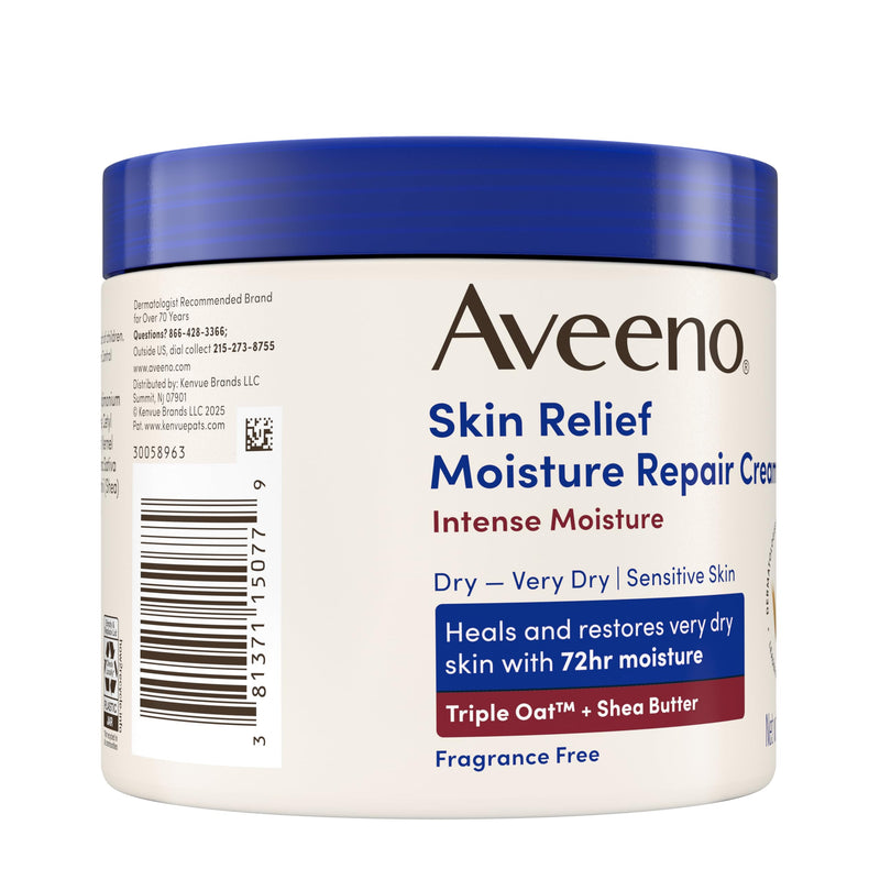 Aveeno Skin Relief Intense Moisture Repair Body Cream with Triple Oat & Shea Butter Formula, Helps Heal, Repair & Restore Very Dry Skin with Long-Lasting Moisture, Fragrance-Free, 11 oz 11 Ounce (Pack of 1)