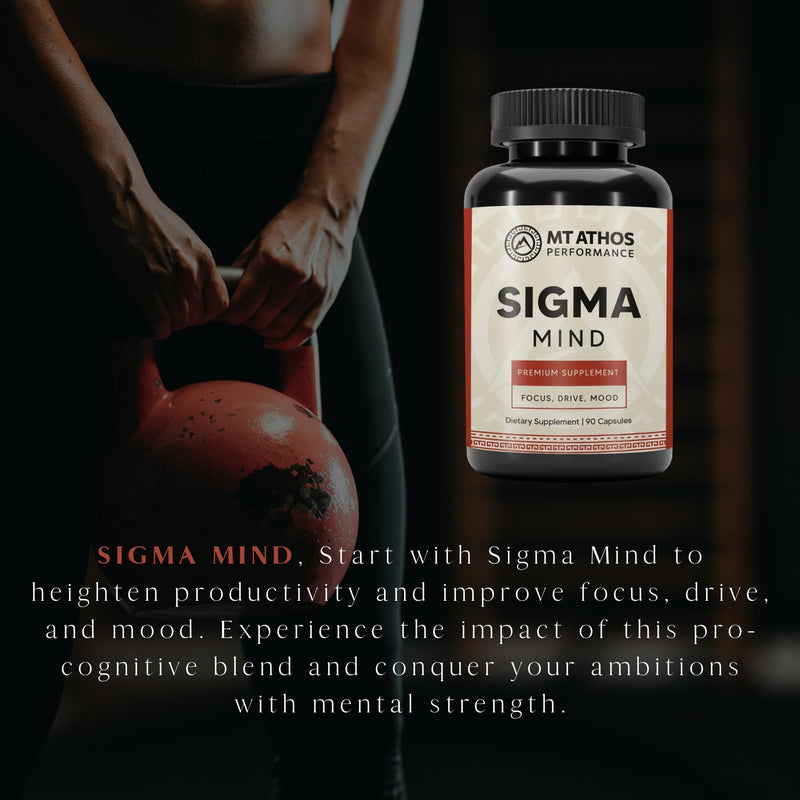 Sigma Mind | Potent Nootropic Formula to Support Cognitive Function, Improved Focus, Drive, and Mood | 30 Servings, 90 Capsules