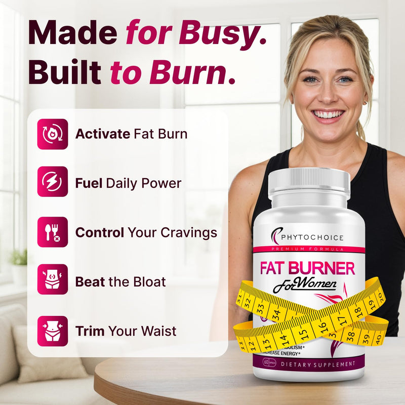 Belly Fat Burner for Women – Powerful Weight Loss Pills That Target Stubborn Belly & Thigh Fat – Thermogenic Metabolism Booster, Appetite Suppressant & Bloating Relief – Advanced Slimming Formula - BeesActive Australia