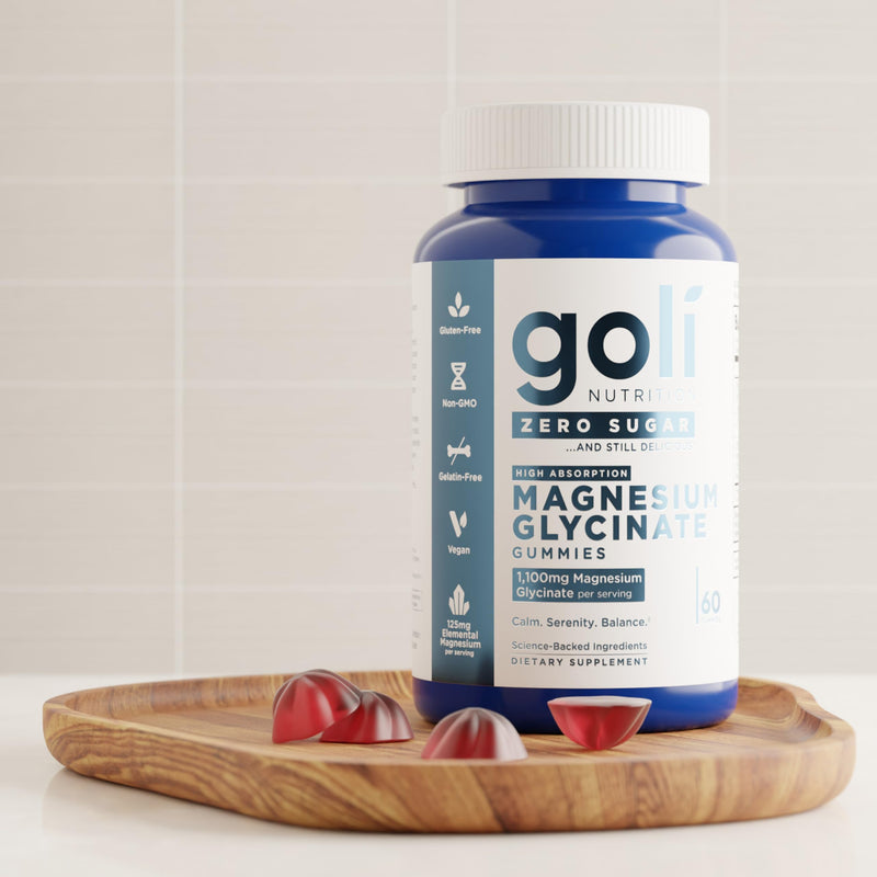 Goli Zero Sugar Magnesium Gummies - 125mg Magnesium (from Magnesium Glycinate) with Vitamin D - No Artificial Sweeteners, No Sugar Alcohols - Vegan, Keto-Friendly, Gluten-Free 60 Count