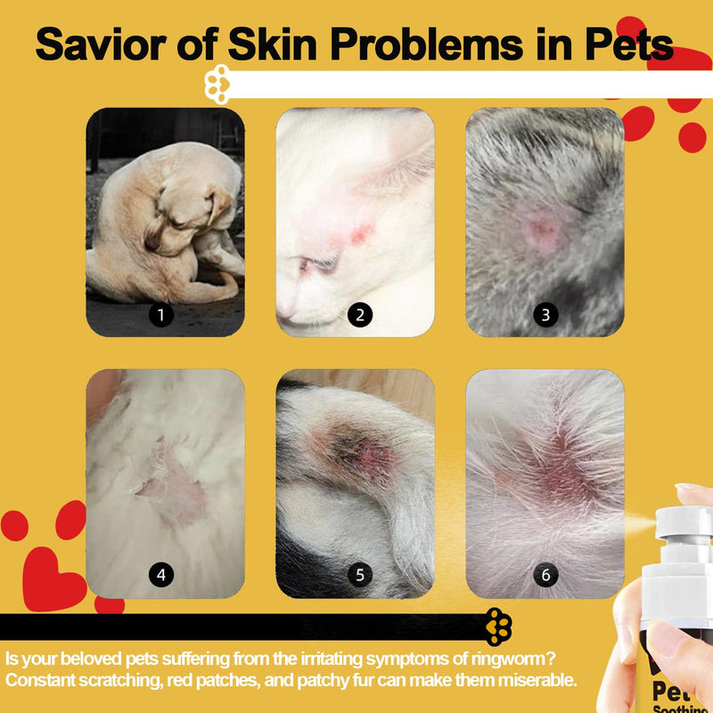 2Pcs Pet Skin Soothing Spray for Dogs and Cats– Gentle Formula for Dogs & Cats with Itchy or Dry Skin – Helps Ease Discomfort from Irritations & Environmental Factors – Safe, Plant-Based Option