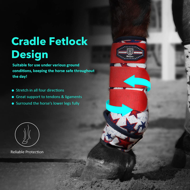 Harrison Howard Horse Sport Medicine Front Shock-Absorbing Boots All-Round Lower Limb Protection & Support Sport Boots Athletic Boots Perfect for Endurance Training and Performance Dream Star M Medium - BeesActive Australia
