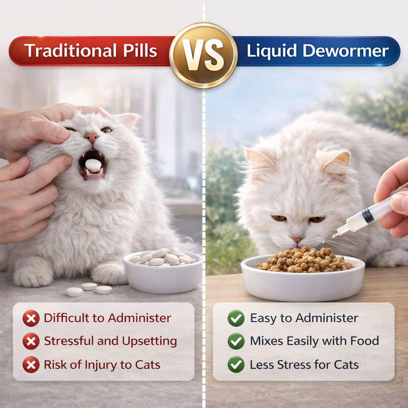 Fenbendazole Liquid Dewormer for Cats & Kittens, Treat Tapeworms, Roundworms & Hookworms - 4.06 oz, 120ml