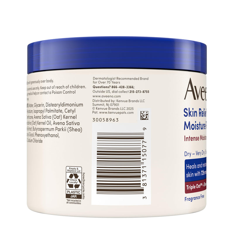 Aveeno Skin Relief Intense Moisture Repair Body Cream with Triple Oat & Shea Butter Formula, Helps Heal, Repair & Restore Very Dry Skin with Long-Lasting Moisture, Fragrance-Free, 11 oz 11 Ounce (Pack of 1)