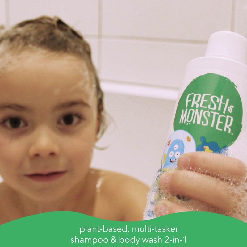 Fresh Monster 2-in-1 Kids Shampoo & Body Wash, Toxin-Free, Hypoallergenic, Natural Shampoo & Body Wash for Kids, Ocean Splash (8.5oz) 8.5 Ounce (Pack of 1) - BeesActive Australia