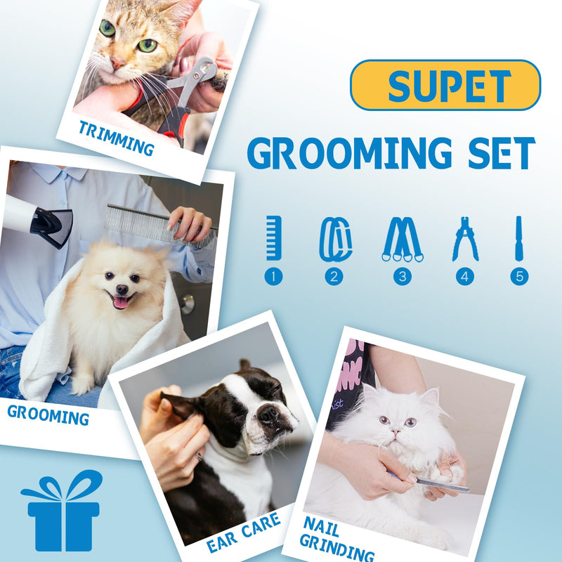 Supet Dog Grooming Hammock for Small Dogs Cat, Relaxation Pet Grooming Hammock Restraint for Nail Trimming (Coral Blue, S（ Legs Spacing：7-10.2" / Max W：15-35LBS）) S（ Legs Spacing：7-10.2" / Max W：15-35LBS） Coral blue - BeesActive Australia