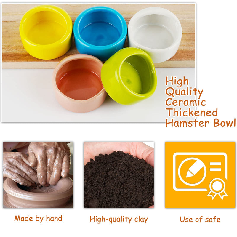 Ceramic Chew-Resistant Hamster Bowl Dish for Hamsters Hedgehog Guinea Pig and More Small Animals (Yellow) Yellow - BeesActive Australia
