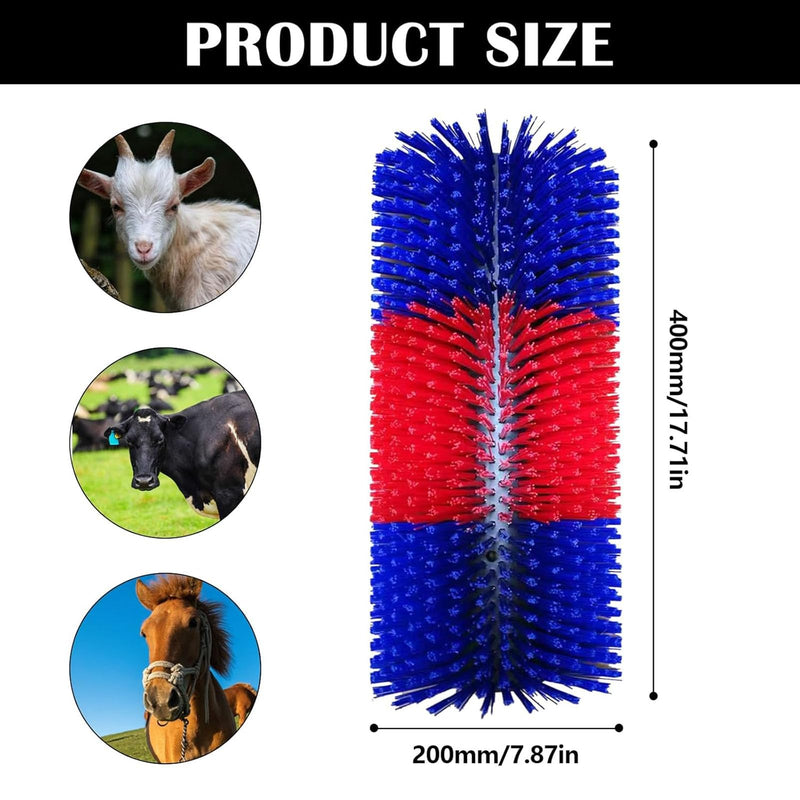 Scratching brush for horse cow, semi-round horse brushes 40cm cow brush universal scratching brush nylon scratching mat massage brushes for sheep horse cow hippopotamus, red blue - BeesActive Australia