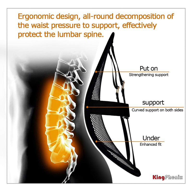 kingphenix Lumbar Support (2 Pack) with Breathable Mesh, Suit for Car, Office Chair - BeesActive Australia
