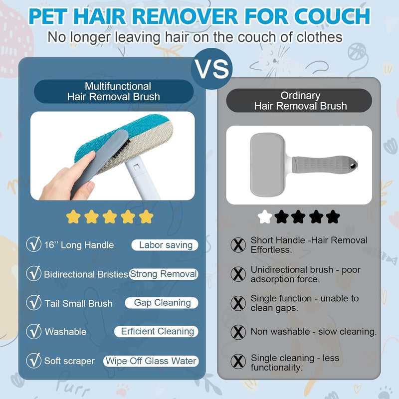 Pet hair remover, animal hair remover, lint brush animal hair set, cat hair remover reusable, animal hair remover lint brush for sofas, scratching posts and carpet - BeesActive Australia