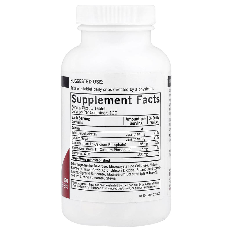 Kirkman Coenzyme Q10 100 mg Chewable Tablets (with Stevia) - 120 Chewable Tablets