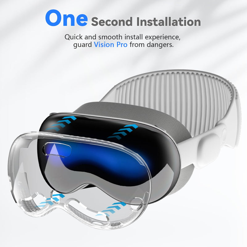 CloudValley Protective Case for Apple Vision Pro Accessories with Dust Proof Lens Cover, [Accurate Port Holes] Anti-Scratch TPU Clear Cover for Headset VR 2024, Shockproof Washable Anti-Dust Sleeve - BeesActive Australia