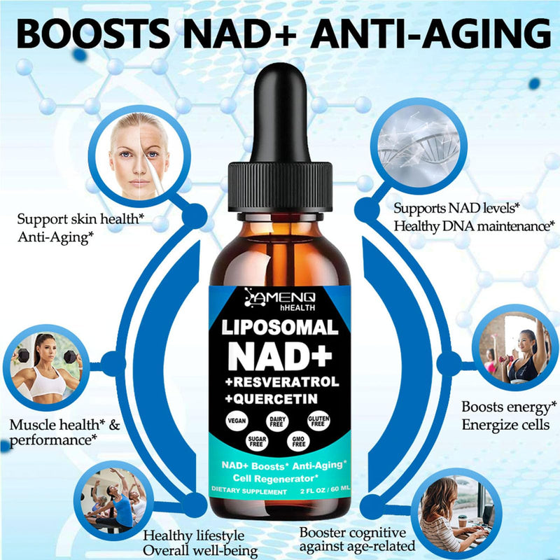 NAD Supplements for Women & Men, Fast Acting Liquid NAD Plus Resveratrol | Liposomal NAD⁺ Nicotinamide Riboside(NR), NAD+ Booster for Anti-Aging, Cellular Energy & Repair, Alternative to NMN, Non-GMO Pineapple 2 Fl Oz (Pack of 1)