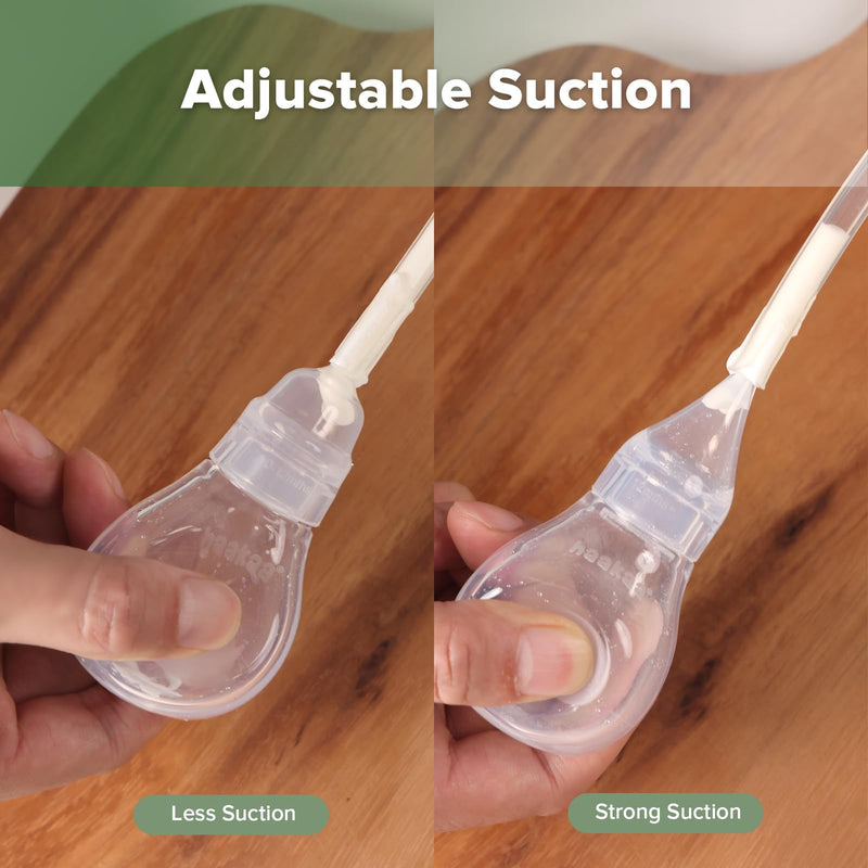 Haakaa Silicone Baby Nasal Aspirator | Nose Bulb Syringe | Easy-Squeezy Baby Nose Cleaner, 0m+ Newborn Infant &Toddler - BPA Free Silicone-2 Tips 2 Tips - BeesActive Australia