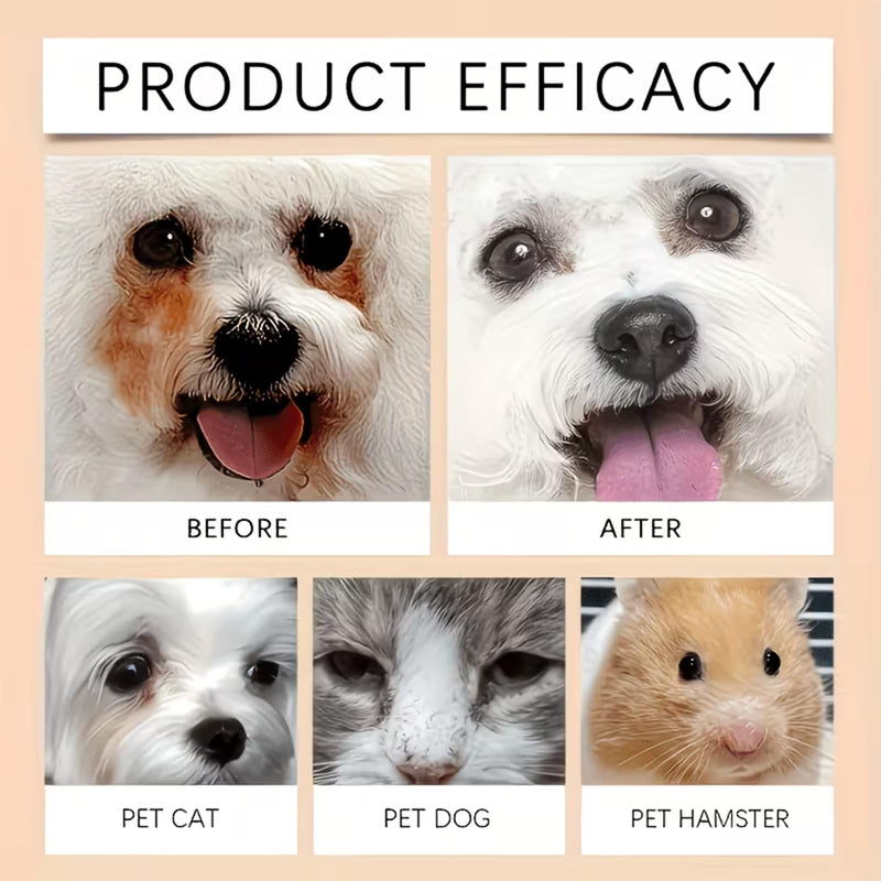 Dog Tear Stain Remover Balm & Eye Drops Kit,Gentle Tear Stain Cleaner for Dogs Eyes,Safe Eye Care for White Dogs with Brush, Easy to Use & Portable,Dog Eye Cleaner,Dog Tear Stain Removal