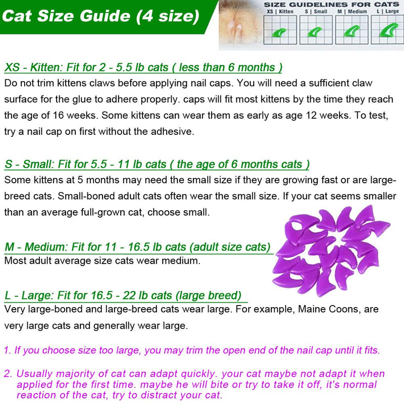 100pcs (10 Colors) Cat Nail Caps, Cat Claw Caps Cat Nail Covers with Adhesive Glue and Applicators (M) Medium - BeesActive Australia
