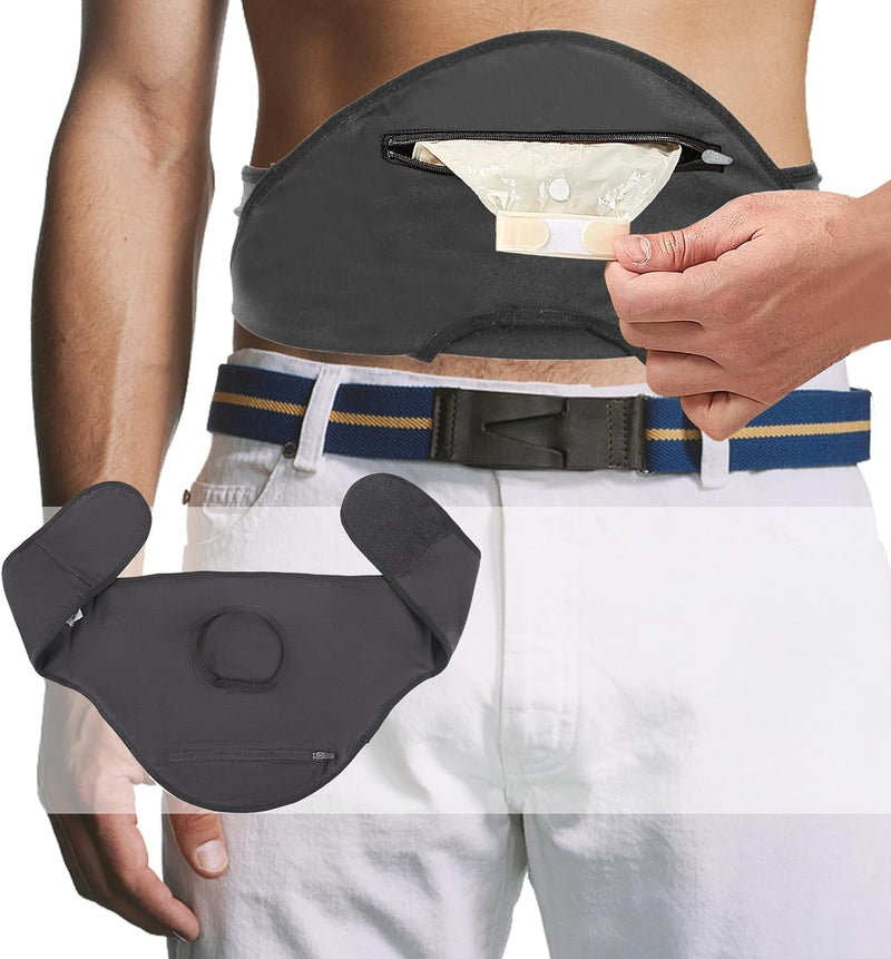 Ostomy Belt | Ostomy Bag Cover | Ostomy Wrap for Sport & Swimming | Ostomy Support Belts for Men & Women | Colostomy Bag Cover | Inner Pocket to Hold Ostomy Pouch | Ostomy Supplies-L Black Large - BeesActive Australia