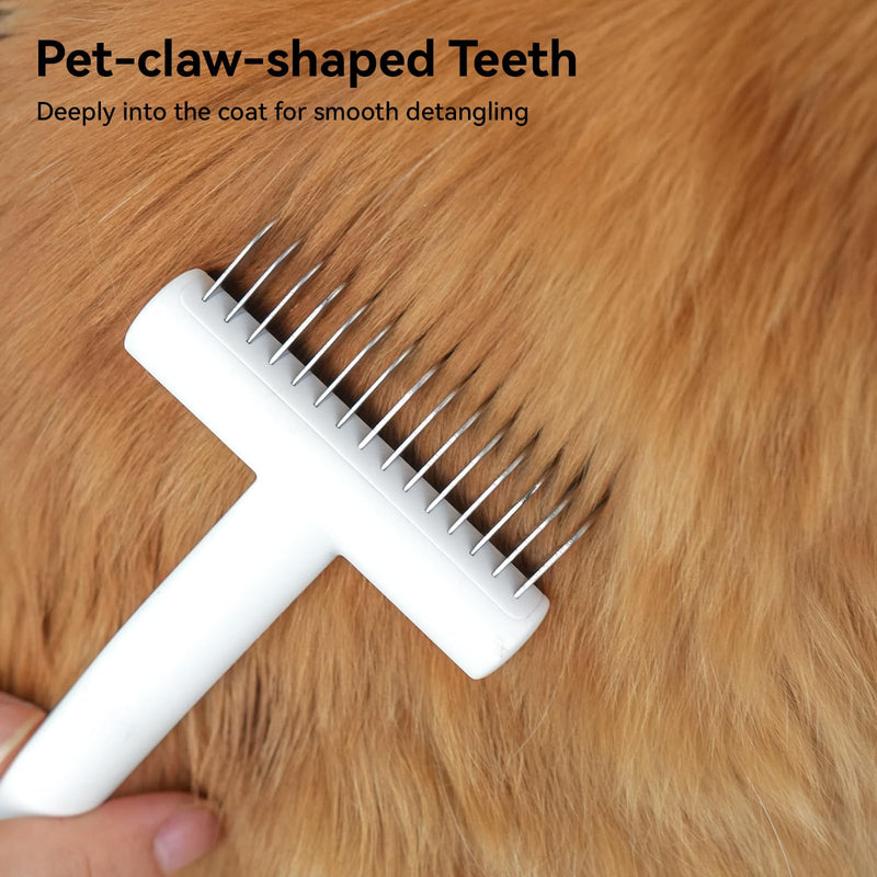 aumuca Cat Brush for Long Haired Cats, Dog Brush for Shedding Grooming Small Medium Dogs, Deshedding Dog Brush Dematting Comb for dogs Remove Loose and Matted Fur, Pet Grooming Undercoat Rake, White - BeesActive Australia