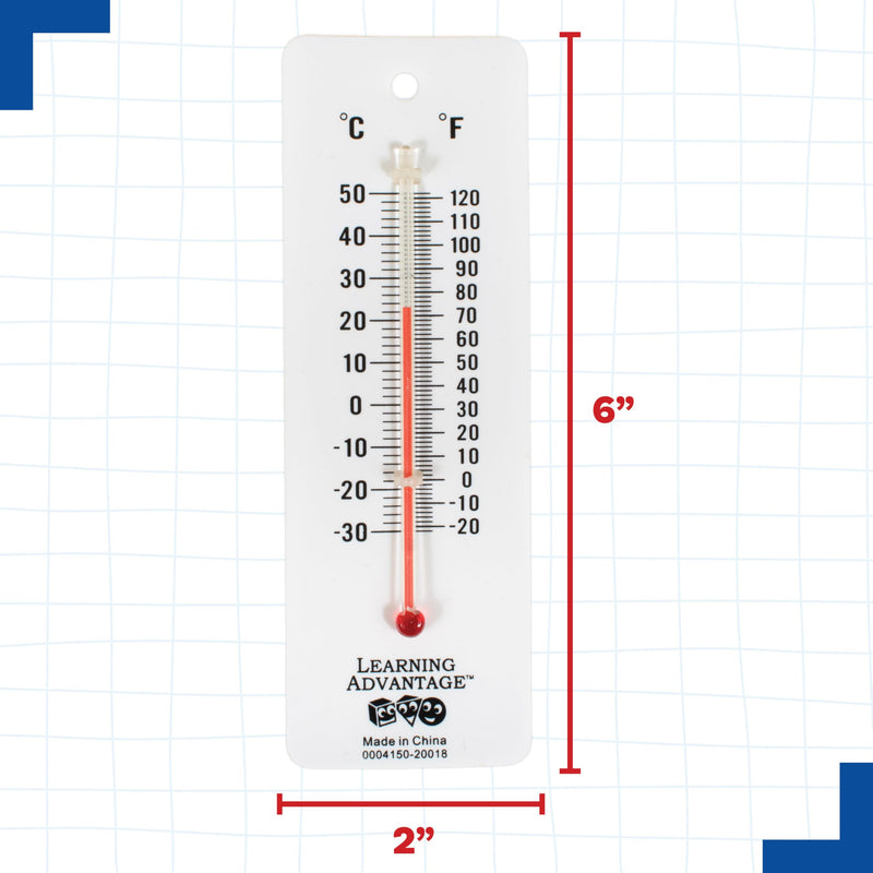 LEARNING ADVANTAGE Student Thermometers - Set of 10 - Dual-Scale - Mercury-Free - Easy To Read, Thermometers for Indoor Science and Classroom Use - BeesActive Australia