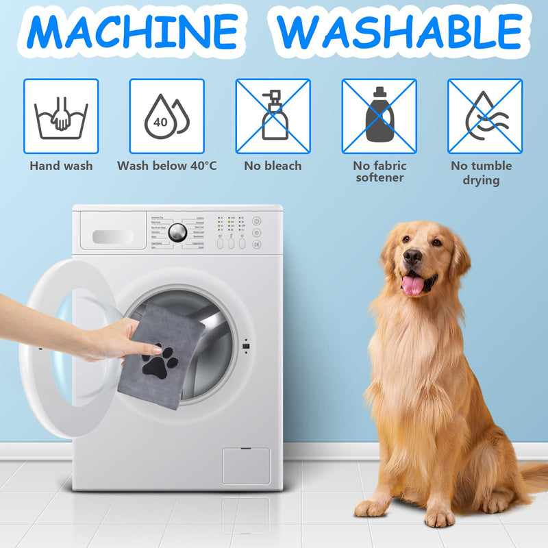 NVGVUP Pack of 3 Dog Towels Machine Washable, Gray Dog Towel Extra Absorbent, Dog Accessories for Dog Shower, Microfiber Towel Small for Dogs and Cats, for Small Medium Large Dogs - BeesActive Australia