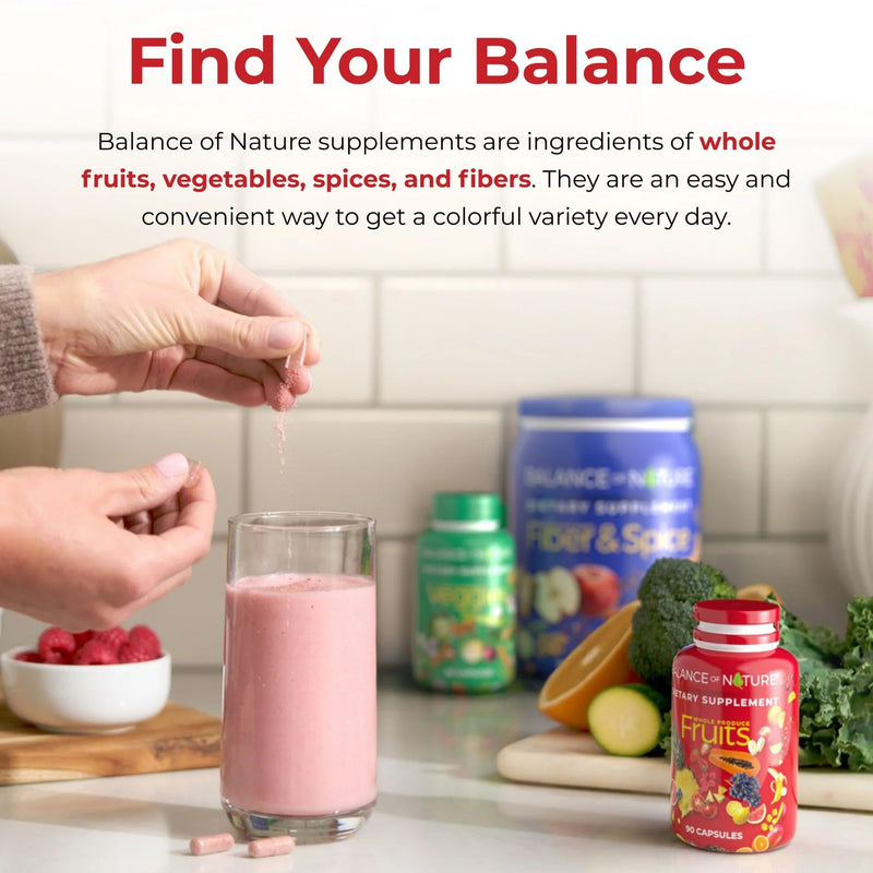 Balance of Nature Whole Fruits Superfood Supplement, 90 Servings | Made with Real Superfood Fruits to Deliver Daily Nutritional Support in a Convenient Capsule Form Every Day