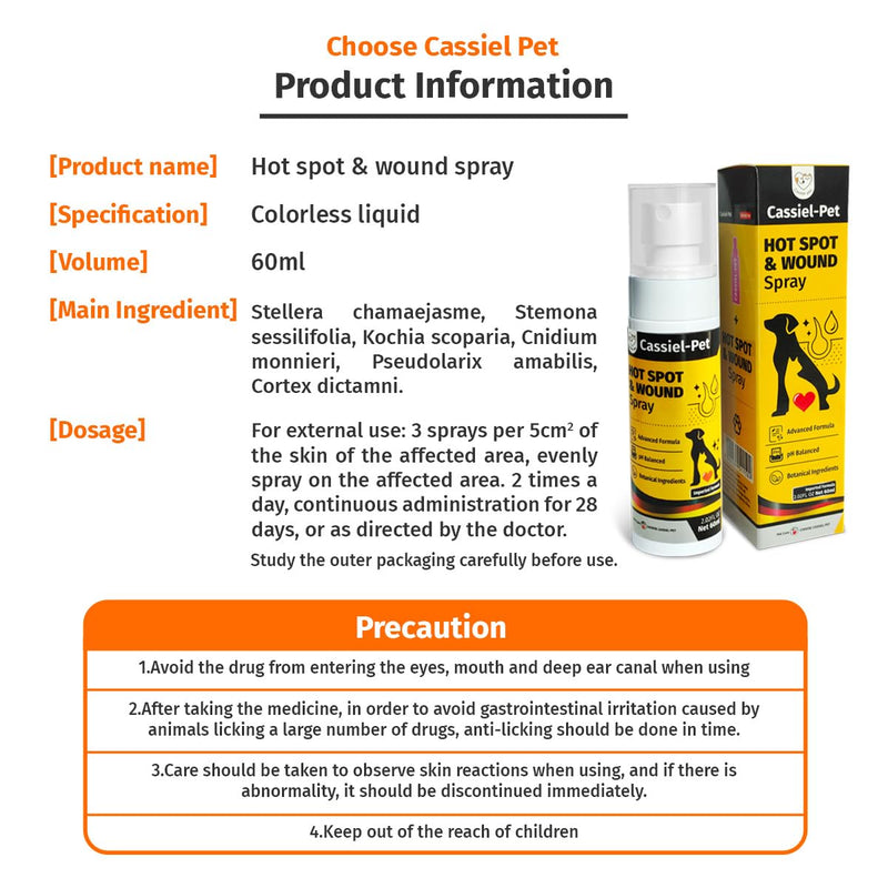 Hot Spot Spray for Dogs, Itch Relief Spray & Hot Spot Treatment for Dogs, Cats, Helps Alleviate Sensitive Skin, Scratching, and Licking of Coat, for All Animals, 2.02oz
