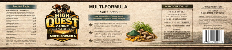 High Quest Dog Multivitamin Soft Chews – Daily Vitamins, Probiotics, Omega 3, Immune Support