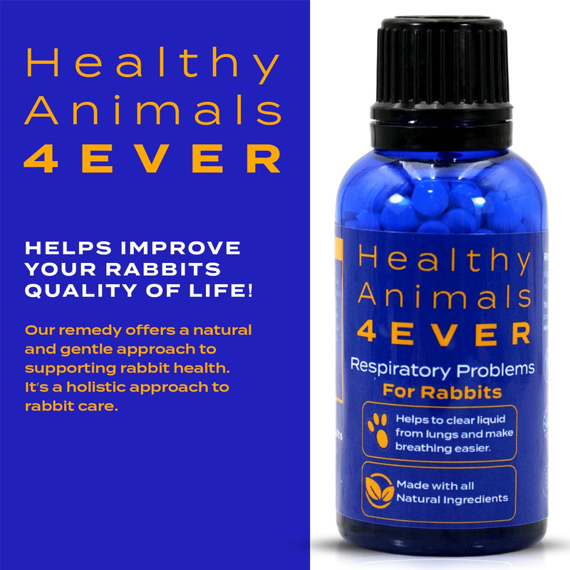 HealthyAnimals4Ever All-Natural Rabbit Respiratory Treatment | Effective Homeopathic Support for Respiratory Health | Preventive Care for Snuffles & URI Rabbit Breathing Relief Tablets | 300 Count - PawsPlanet Australia