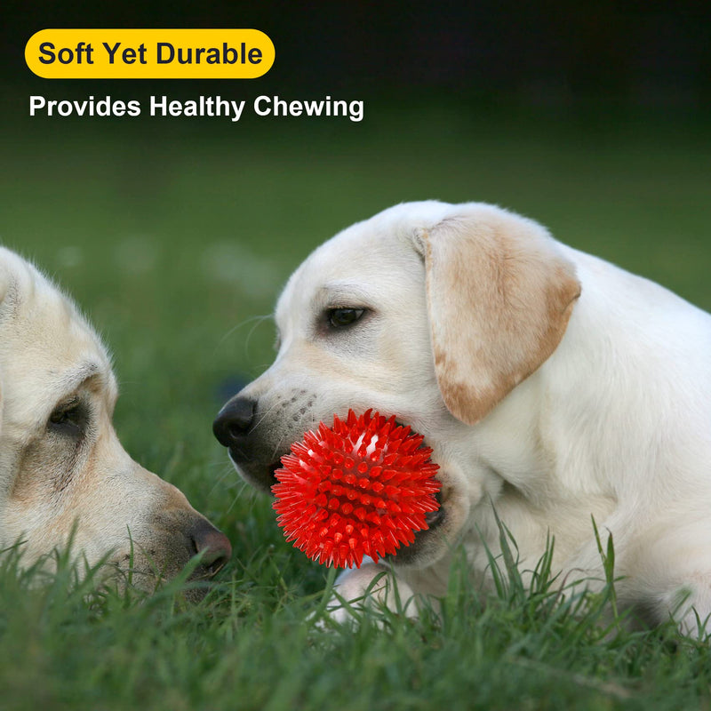 VITEVER 3.5” Squeaky Dog Toy Balls (6 Colors) Puppy Chew Toys for Teething, BPA Free Non-Toxic, Spikey Medium, Large & Small Dogs, Durable Aggressive Chewers Medium Set of 6 - BeesActive Australia