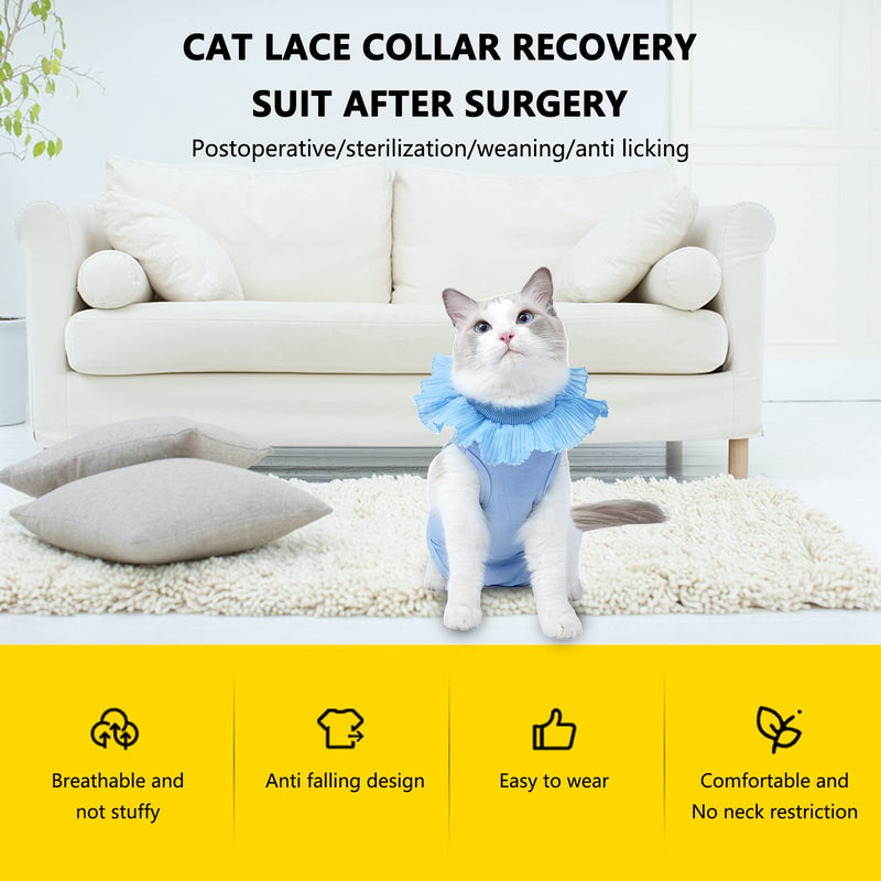 Cachpib Recovery Suit Cat, Cat Bodysuit After Surgery Recovery Suit with Pets Protective Collar, Pets Protective Clothing Recovery Suit Vest for Pets - Green M - BeesActive Australia