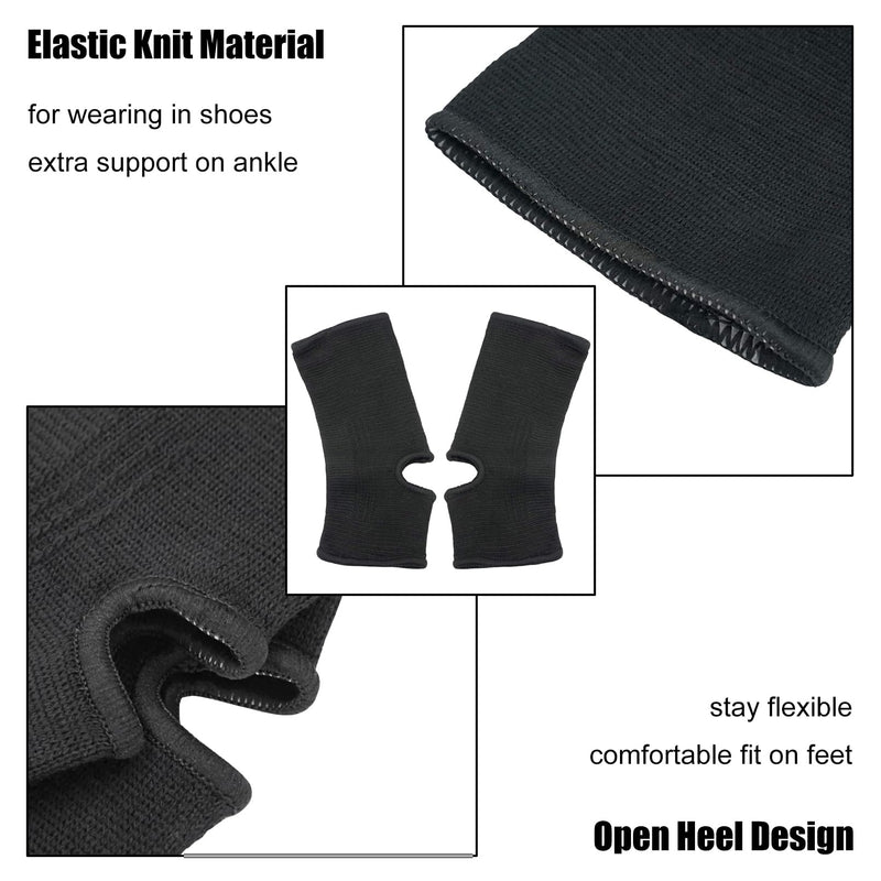Luwint Kids Ankle Brace and Knee Sleeve Set, Knitted Ankle Wrap Knee Support for Sprains Arthritis Tendonitis Running Fitness, Children 8+, Black
