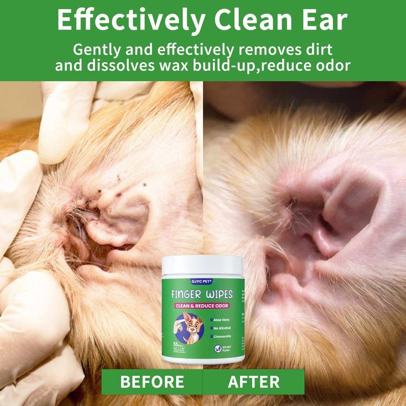 Ear Wipes for Dogs and Cats, Relieve Ear Itching and Inflammation with Aloe, Remove Ear Wax and Debris, Soothing and Deodorizing, Natural Ingredients, Convenient and Portable - BeesActive Australia