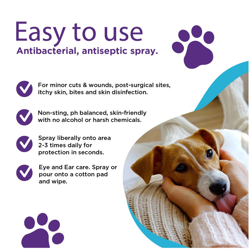 RenaSan Animal First Aid Spray (100ml) – Wound Disinfection, Kills Bacteria & Stops Itching, Alcohol-Free, Non-irritating, for Dogs, Cats & all other animals. 100ml