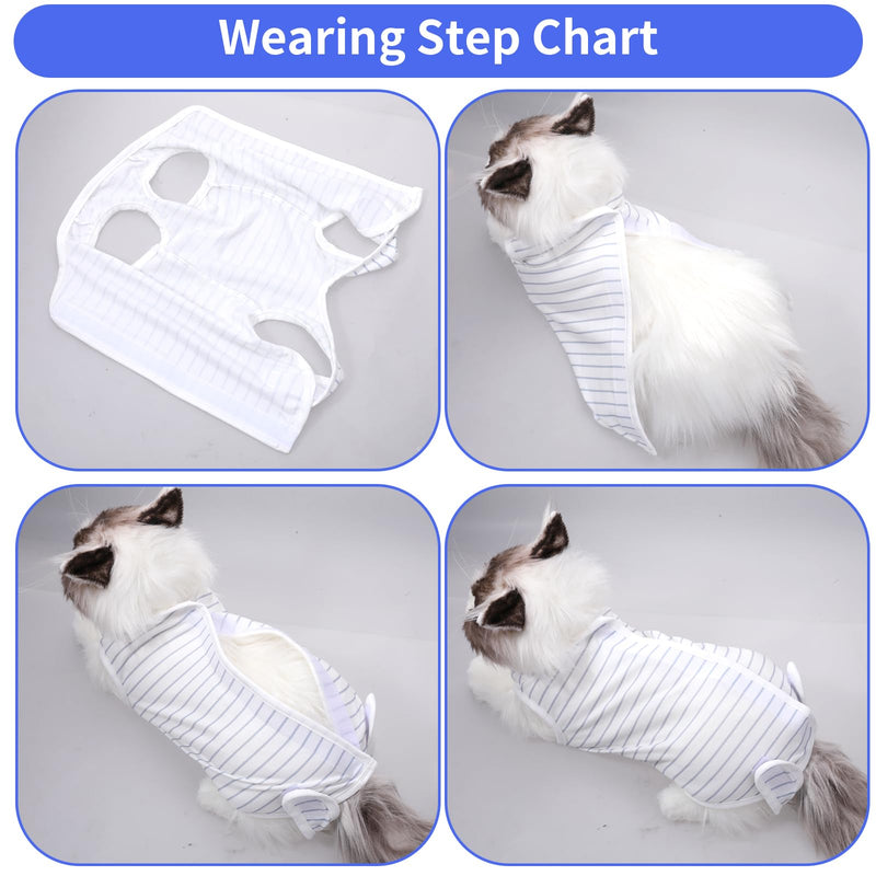 cobee Professional cat recovery suit for abdominal wounds or skin diseases, cat surgery recovery suit soft E collar cone alternative cat onesie for cats (size M) M size - BeesActive Australia