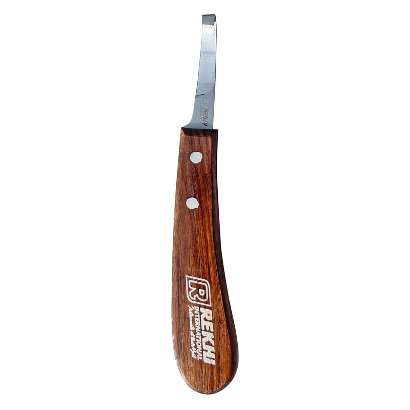Rekhi Farrier Hoof Knife Narrow with Wooden Handle – Precision Hoof Care Tool for Horses, Cows, and Goats, Durable Rust-Resistant J2 Stainless Steel Blade, Farrier and Equestrian Hoof Care Knife