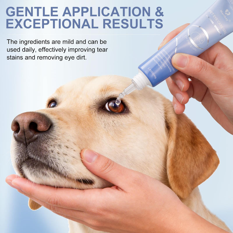 PET Dog Eye Gel,Daily Dog Eye Gel Drops,Moisturizes & Smooths Dry Eyes, Gentle Pet Eye Care for Dogs,Cats,1 Pack 1.41 OZ