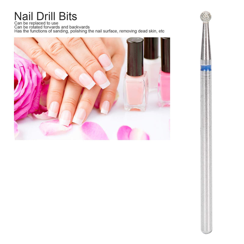 Nail Drill Bits, 50pcs Spherical Cuticle Clean Nail Bit Set Dead Skin Removal Nail File Bits Grinding Head Accessory for Acrylic Gel Nails Cuticle Manicure Pedicure Nail Salon Supply(2.3mm) 2.3mm
