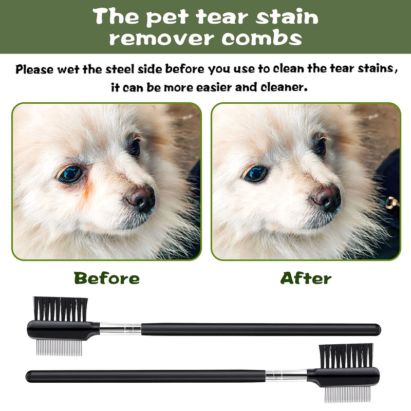 cobee Double-Head Metal Grooming Comb for Dogs, Puppies, and Cats - 2 Pcs Booger, Flea, Crust, Mucus, and Tear Stain Remover - BeesActive Australia